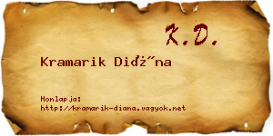 Kramarik Diána névjegykártya